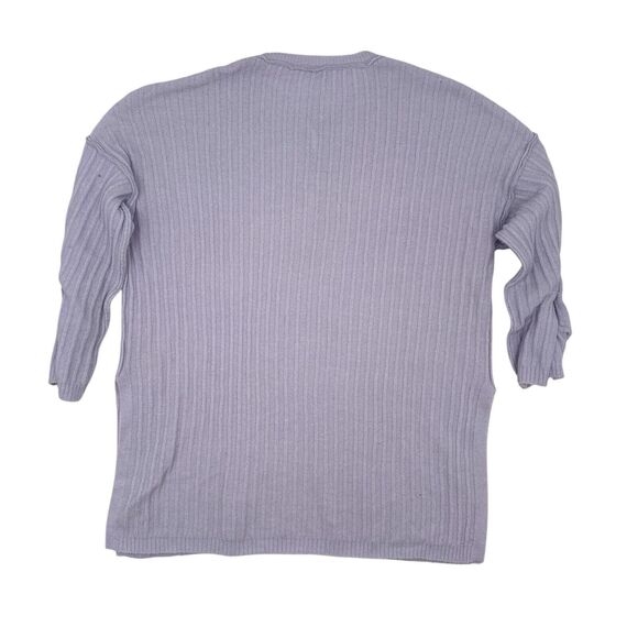 Free People Around the Clock Oversized Ribbed Henley Sweater XS Lavender Lounge - Picture 3 of 11